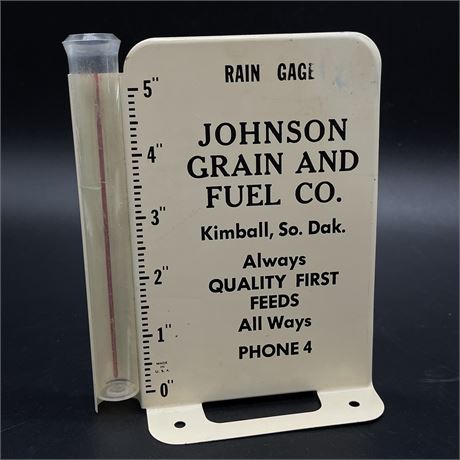 Vtg Johnson Grain and Fuel Co. Rain Gauge Recorder