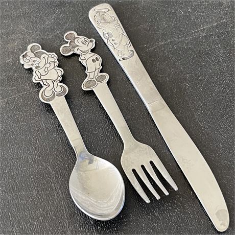 Vtg Walt Disney Bonny Children's Mickey Mouse Stainless Flatware Setting