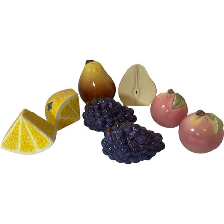 Fruit Themed Ceramic Salt & Pepper Shakers