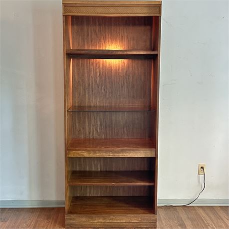 Lighted 5-Tier Bookshelf w/ Adjustable Glass Shelf