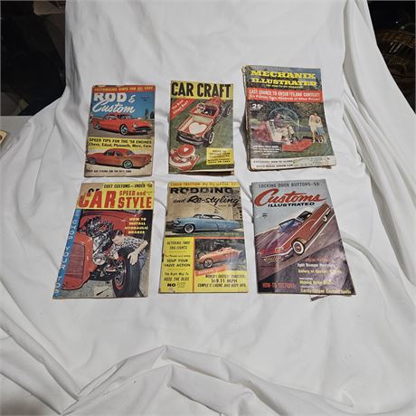 Collection of vintage automotive magazines,