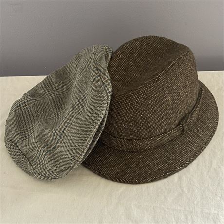 Vintage Men's YA Fedora and Country Gentleman's Flat Cap