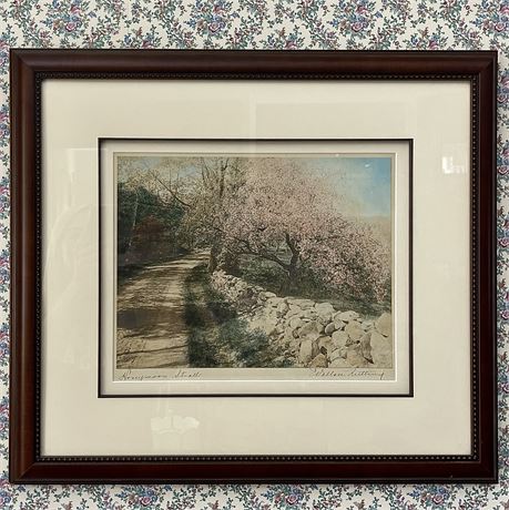 Wallace Nutting Pen Signed "Honeymoon Stroll" Framed Photo Print