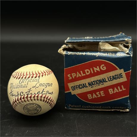 Ford C Frick Autographed 2" Spaulding Baseball w/ Box