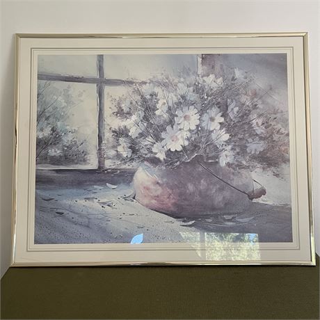 Signed George Bjorkland "Daisies by the Window" Framed Print