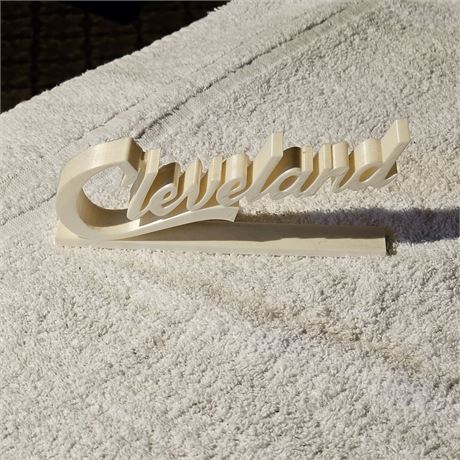 Cleveland Logo Script Sign 7 1/2" Office Desk or Home Decor