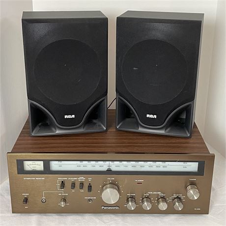 Vtg Panasonic RA-6100 Stereo Receiver w/ Pair of RCA Speakers