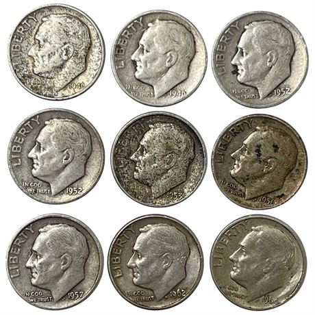 1946-1964 90% Silver Roosevelt Dimes