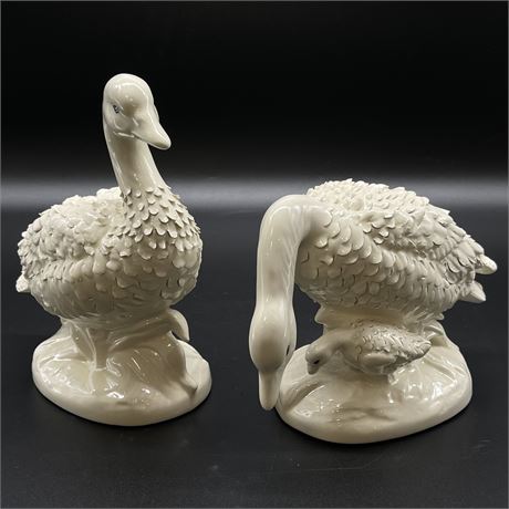 Pair of Holland Mold Glazed Ceramic Duck Figurines