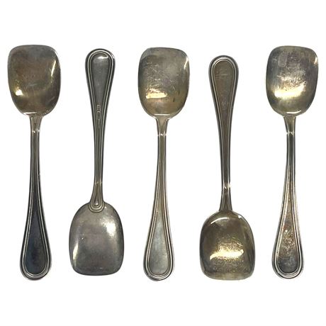 Five .800 Silver Ice Cream Square Tip Spoons (Lot 2)