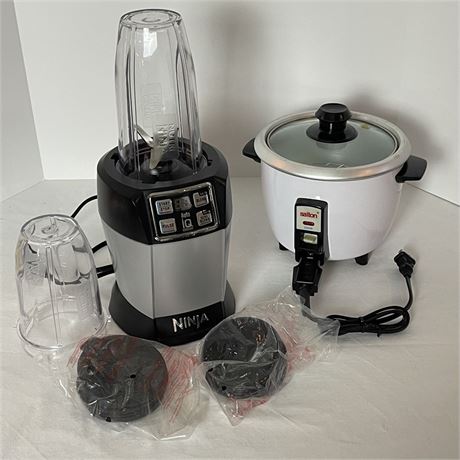 Nutri-Ninja Pro Auto IQ 1000W Blender & Salton Automatic Rice Cooker/Steamer