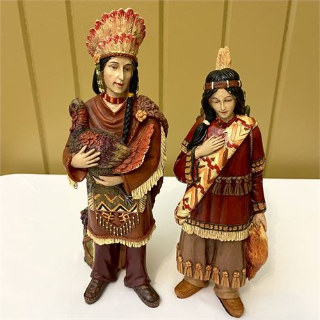 Resin Native American Couple Statues