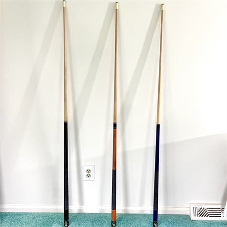 (3) Pool Cues
