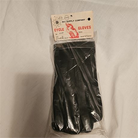 Vintage black "M-C Supply Company" cycling gloves, size medium.