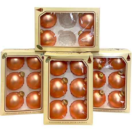 (22) Vtg Krebs Apricot Pearl Glass Ornaments