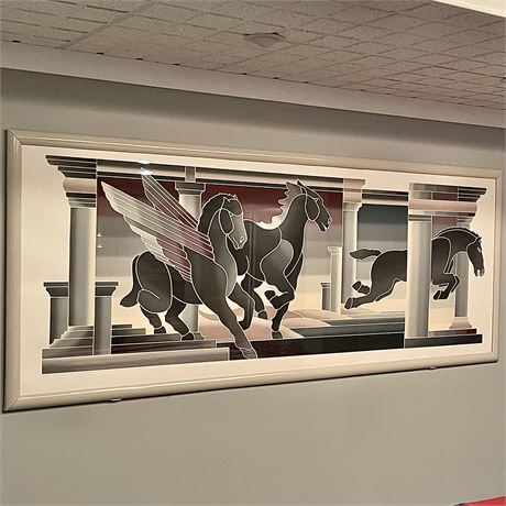 Hand Signed John Martineau "Pegasus and Consorts" Numbered 90/195 Framed Print