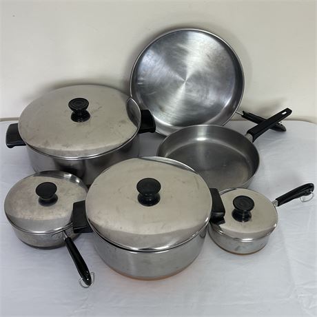 Grouping of Stainless Steel Pots and Pans