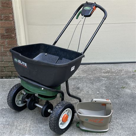 Scotts Elite Spreader & Wizz Handheld Spreader