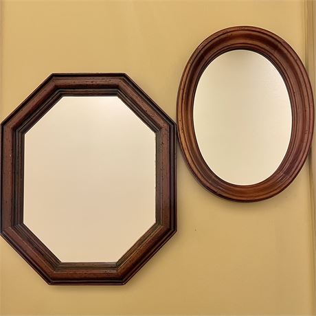 Vtg Wood Framed Wall Mirrors