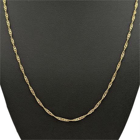 14K Yellow Gold Singapore Chain Necklace