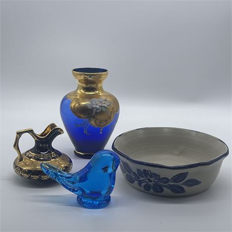 Coordinated Cobalt Blue Collectibles w/ Limoges, Bluebird of Happiness and More