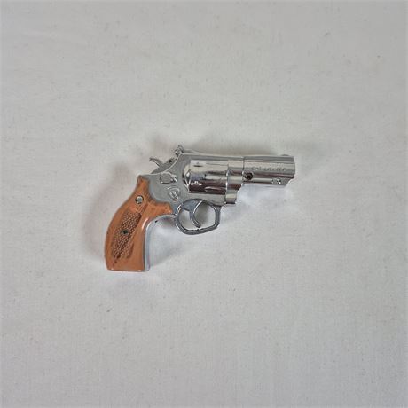 Vtg Revolver‑Style Novelty Cigarette Lighter Mid‑Century Snub‑Nose Design