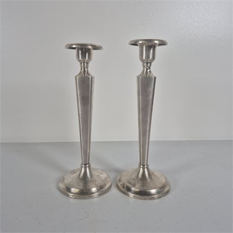 2 Sterling Tall Candle Holders