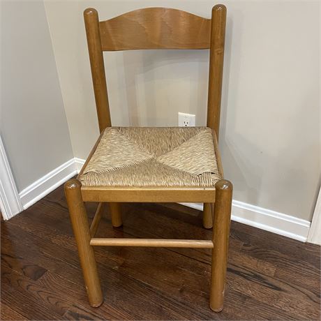 Single Vintage Chair with Rush Seat