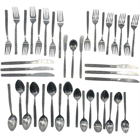 Setting for 8 Stainless Steel Flatware w/ Serveware (Only 6 Knives)
