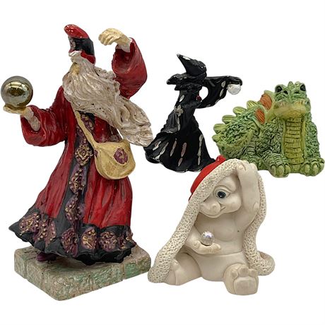 Wizard and Dragon Figurines