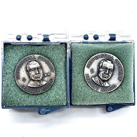 Pair of Sterling Silver Heppenstall Company Service Award Pins