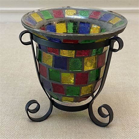 Stained Glass Candle Holder