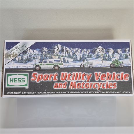 NIB 2004 Hess Sport Utility Vehicle & Motorcycles