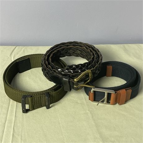 Two Calvin Klein Belts with Eddie Bower Genuine Leather Belt