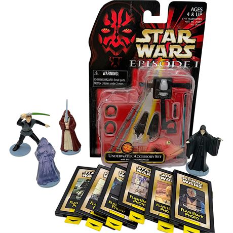 NIB Star Wars Underwater Accessory Set, Flashback Photo Cards & Figurines