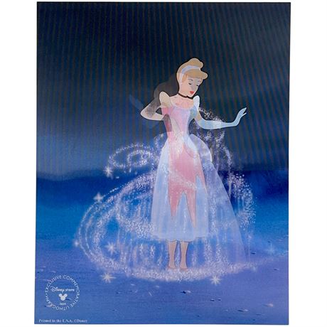 Disney Store Exclusive 3D Lenticular Hologram Cinderella Lithograph Poster