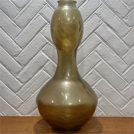 Pier One 2 ft tall Smoked Amber Blown Glass Floor Vase