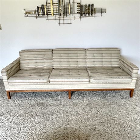 Florence Knoll Relaxed Tufted Sofa with Wood Base - 1950's