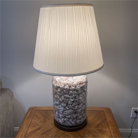 Tabletop 3-way Lamp with Shell-Filled Base