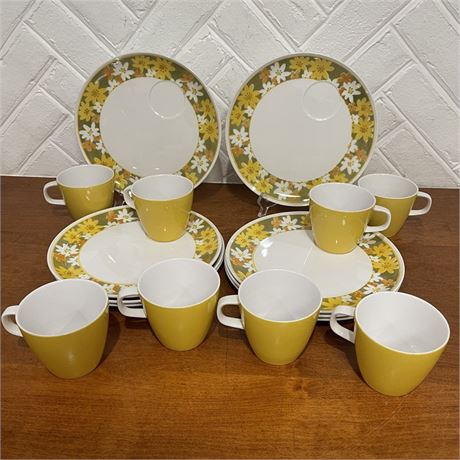 16 pc Cera-Stone Jonas Roberts Fresca 2030 Dinner Plate and Cup Sets