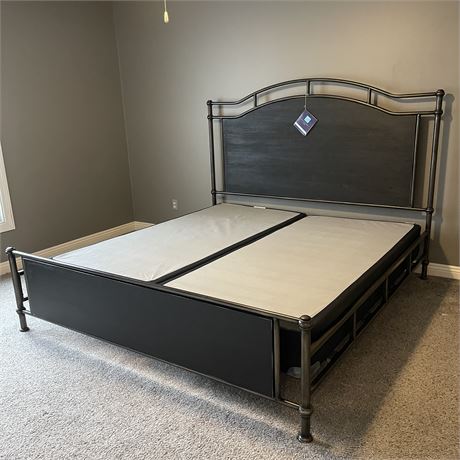 Flexsteel King Bed Frame with Split Box Spring (No Mattress)