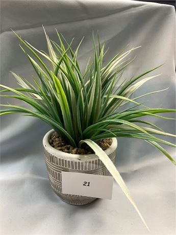 Artificial Plant with Gray Decorative Pot