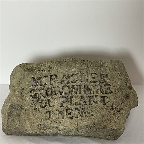 Engraved Cement-Like Garden Rock (Miracles Grow)