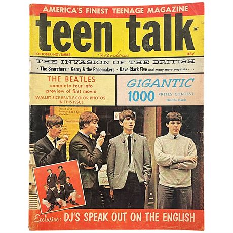 1964 The Beatles "Teen Talk" Magazine
