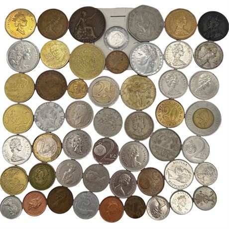 Mixed Variety of Foreign Coins