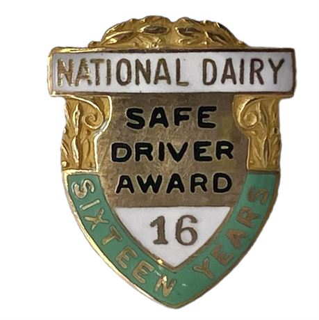10K Yellow Gold National Diary Safe Driver Award Pin