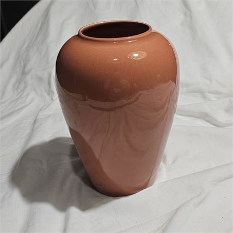 Haeger peach-colored ceramic vase.