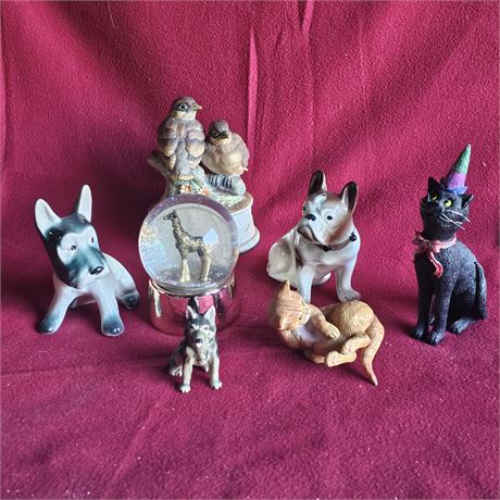 Collection of vintage ceramic and  animal figurines.