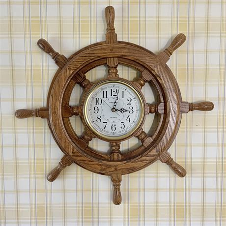 Verichron Porthole Ship Wheel Clock