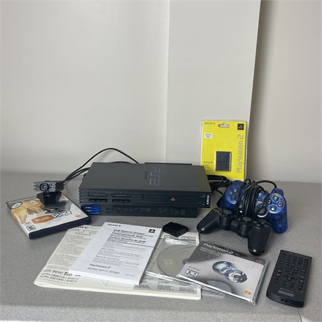 PS2 Bundle with Eye Toy, 3 Controllers and New Memory Card